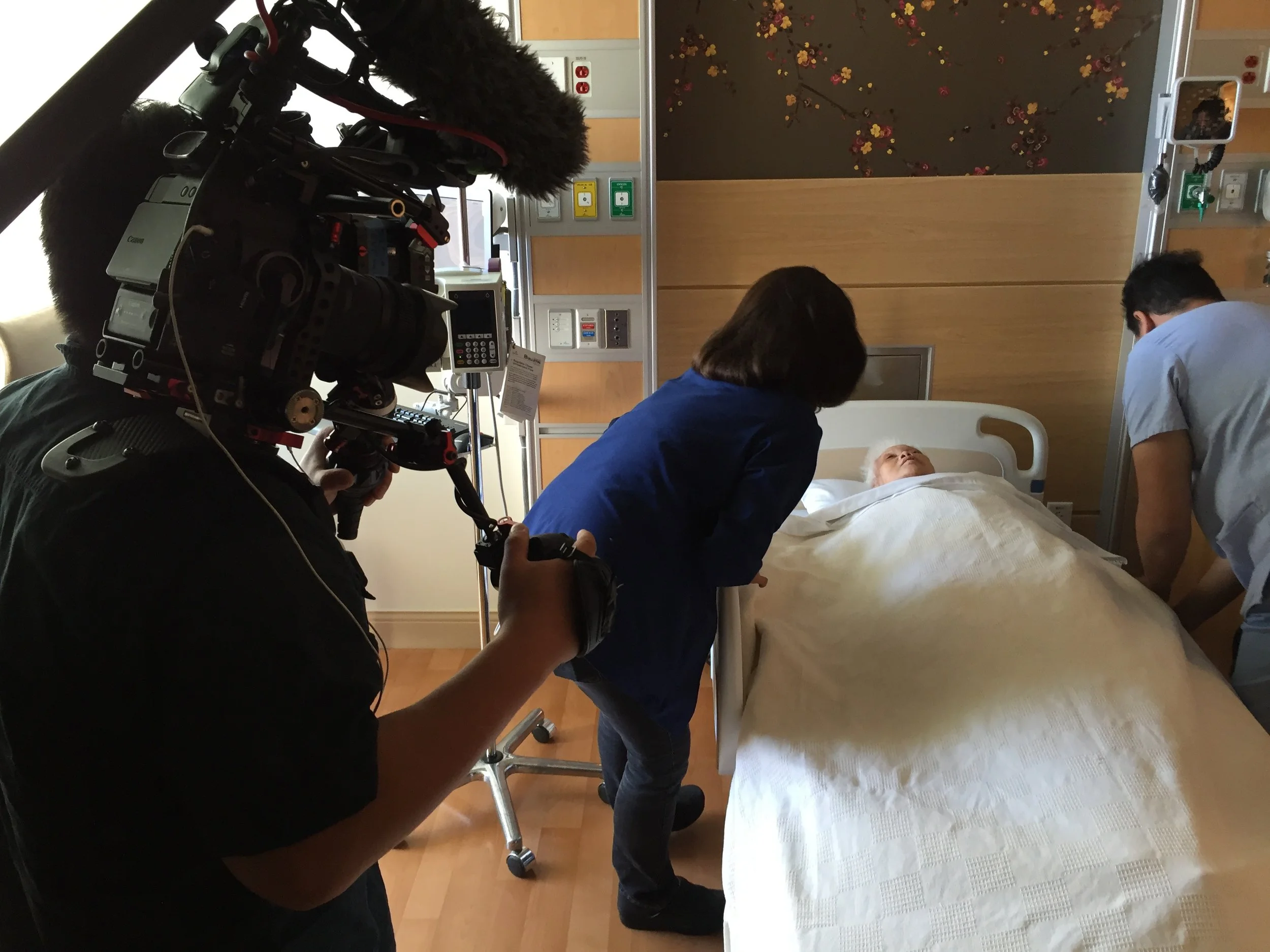 Filming the opening of the new Chinese Hospital for The People's Hospital
