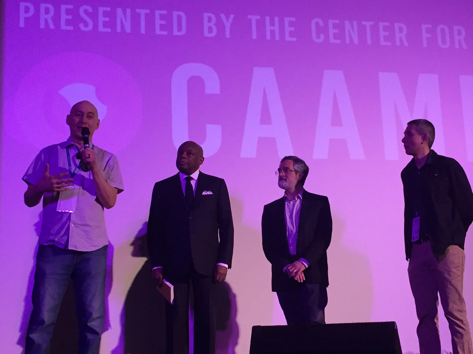 Onstage at CAAMFest 2017 after the screening of The People's Hospital with former SF Mayor Willie Brown, SF Supervisor Aaron Peskin and CAAM Producer Don Young