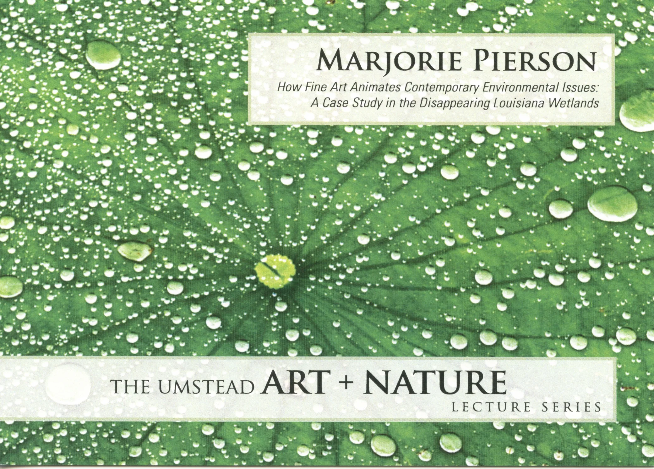 2011 Umstead Art + Nature Lecture