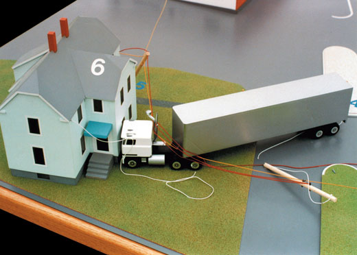 Scale model in the post-accident configuration