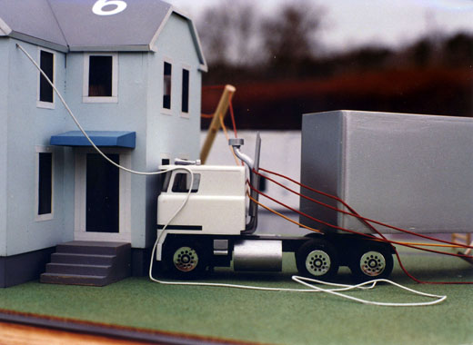 Close up view of the scale model in the post-accident configuration