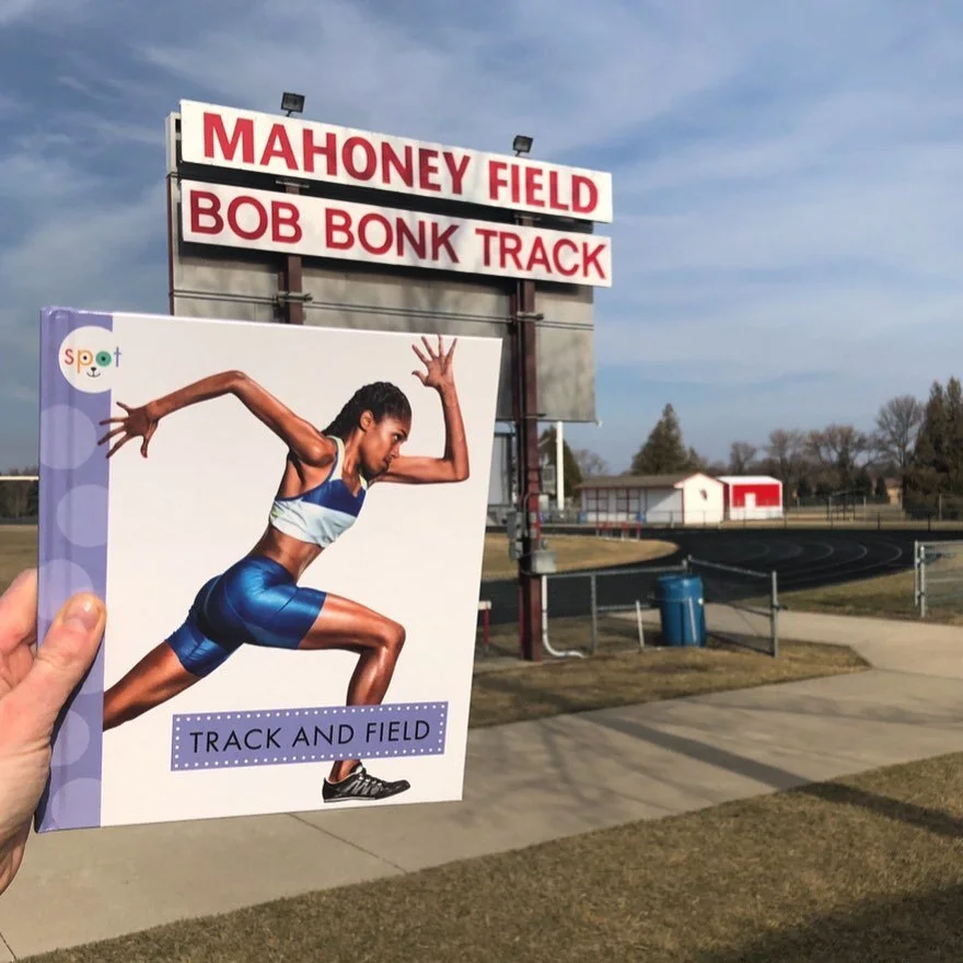 On your mark, get set, go! Dedicated to legendary coach Bob Bonk.
.
.
.
.
#amicuspublishing
#onlyinfairmont
#sportsbooksforkids 
#trackandfield 
#trackandfieldbooks