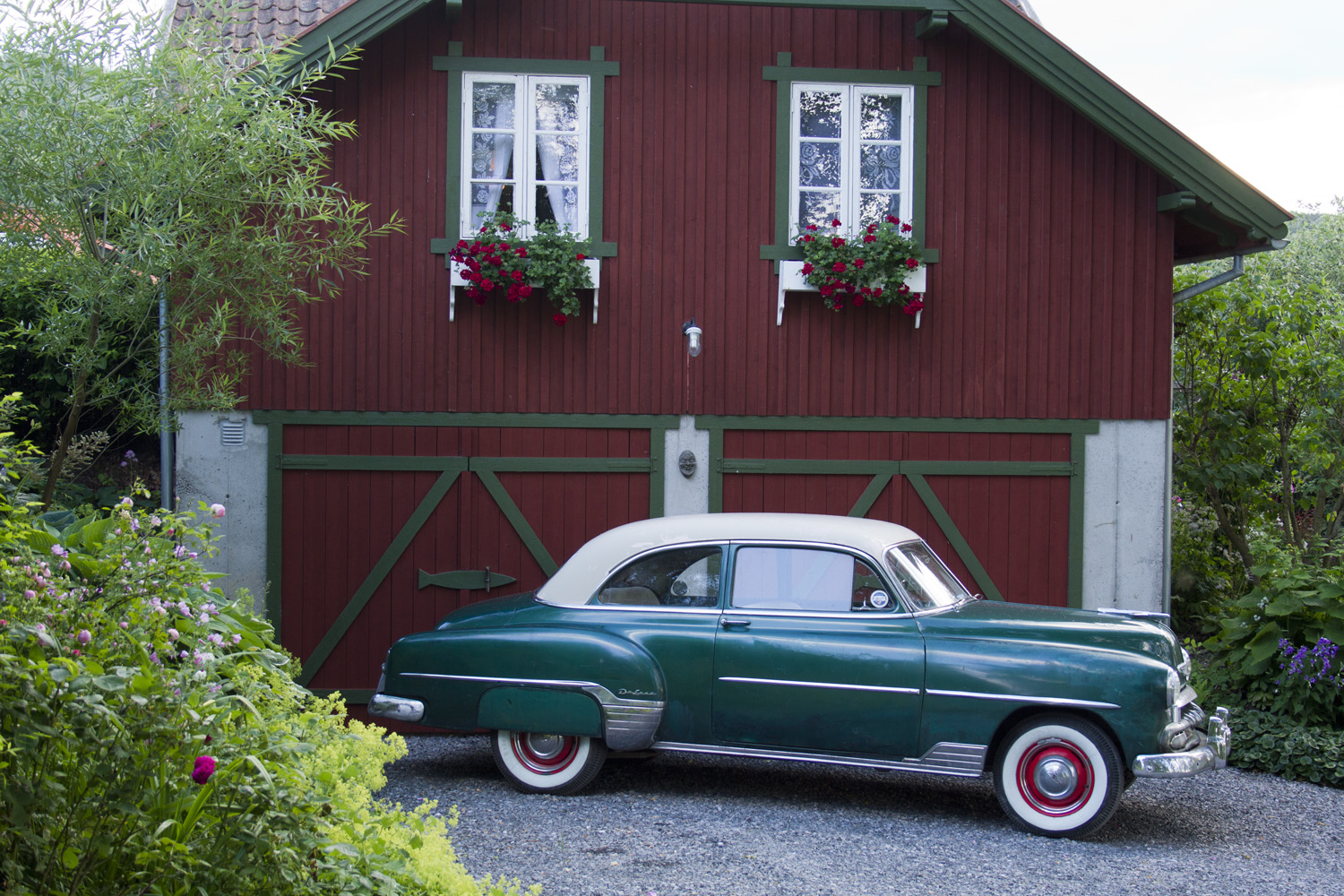 Kassene utenfor 50-tallsrommet har også i år de samme plantene som i fjor, som året før der, som året før der... De overvintres i kjelleren bak Erlend bil.