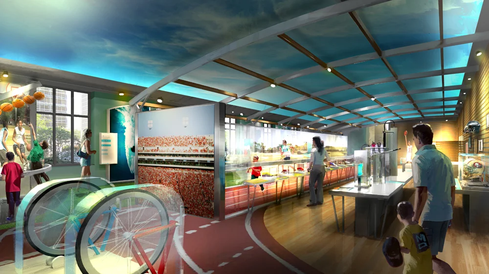 Sports Zone exhibit rendering