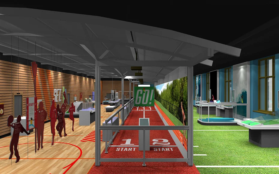 Sports Zone exhibit rendering