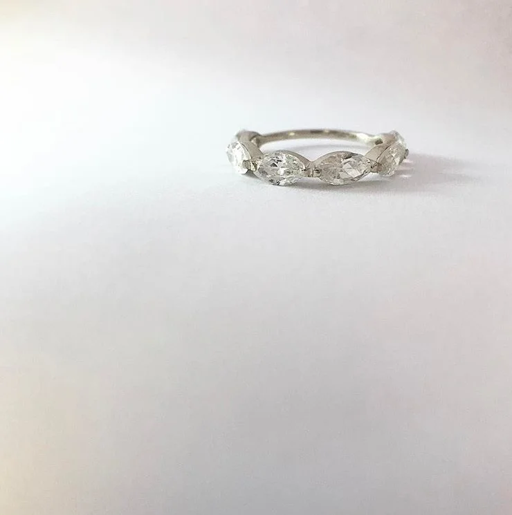 Custom Marquise Wedding Band