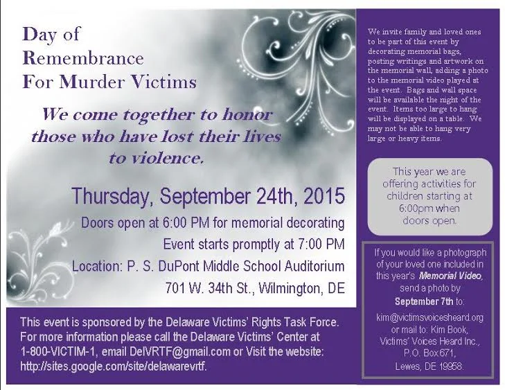 Delaware Victims Rights Task Force-Day of Remembrance 
