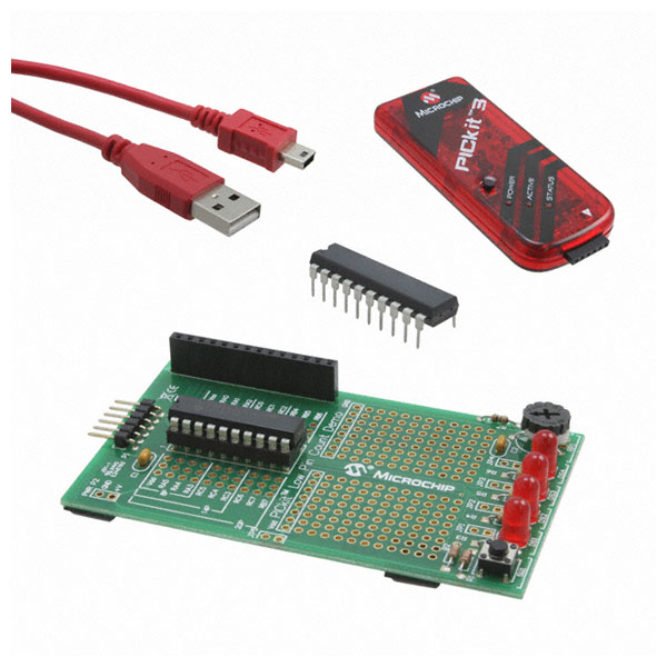 The PICKit 3 starter kit. Comes with 2 micros, the programmer, and a handy breakout board.