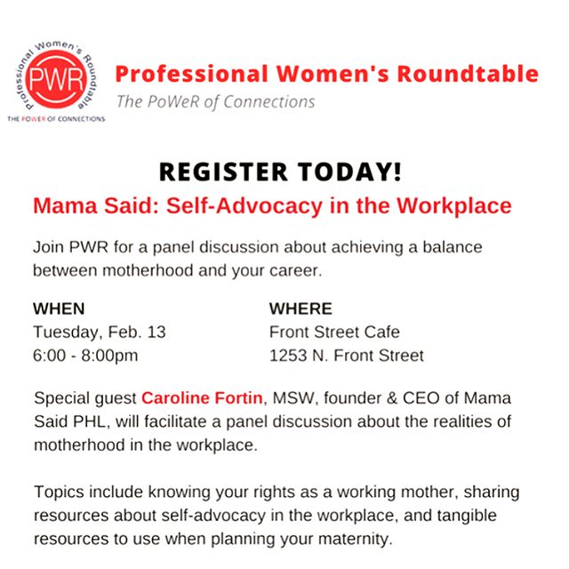 Mama Said is partnering with @pwrphilly to facilitate a panel discussion about the realities of motherhood in the workplace! Scroll through to meet our amazing panelists! Join us for thoughtful, honest conversation, resources, best practices, and net