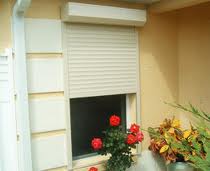 partially rolled down hurricane impact shutters