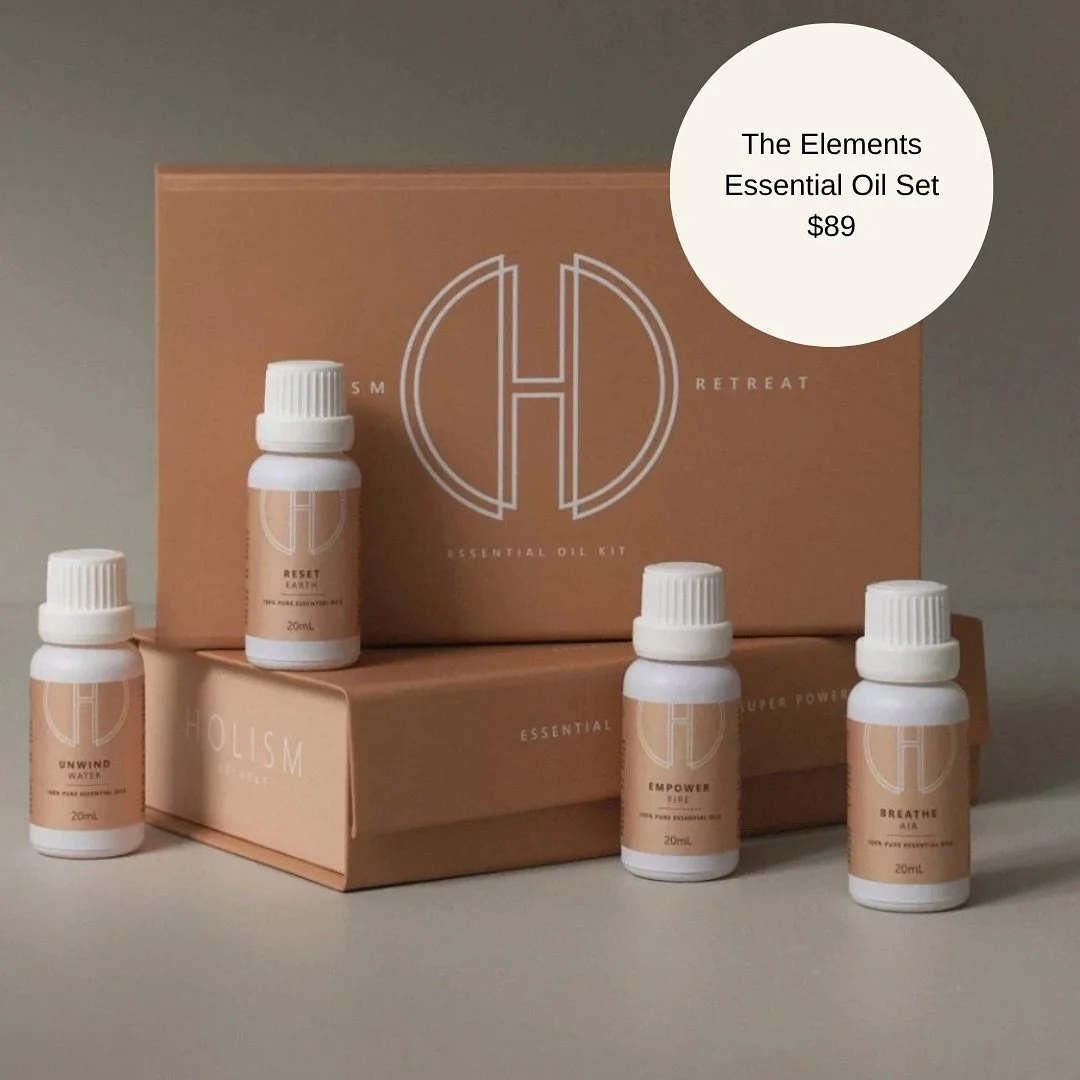 Four beautifully blended Essential Oils based on the elements. These signature oil blends are designed to transform Breathe, Empower, Unwind, and Reset. Gift boxed for luxury gifting.
RESET | EARTH ESSENTIAL OIL 
A sweet grounding blend to anchor you