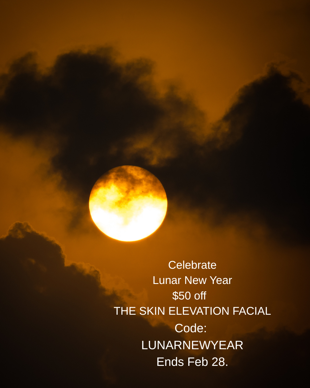 Celebrate Lunar New Year with Skin Day Spa $50 off our most clinic results Facial. THE SKIN ELEVATION Code LUNARNEWYEAR (2).png