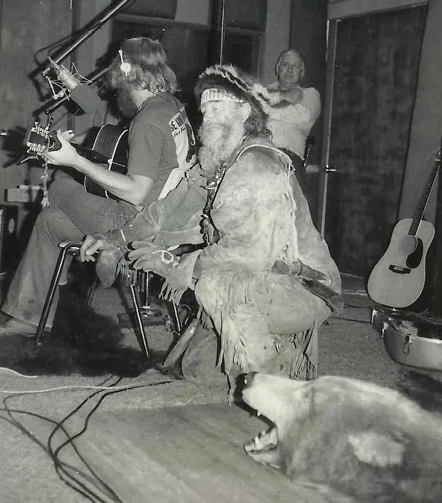 Timberjack Joe by Barry Everett. Austin, Texas, January, 1975 at the debut of Bobby Bridger’s one man show of Seekers of the Fleece at the Creek Theater