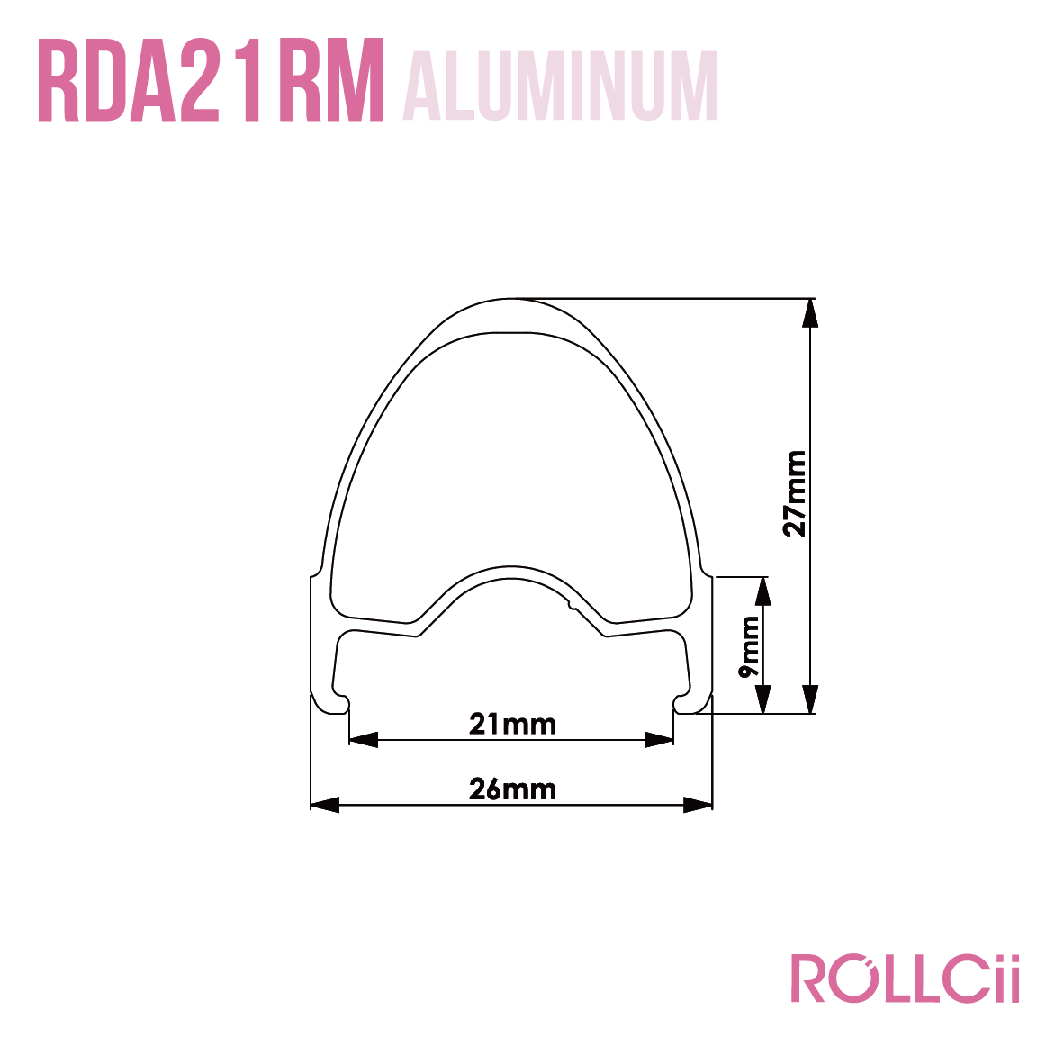 rda21rm rim brake aluminum rim sectional view.png