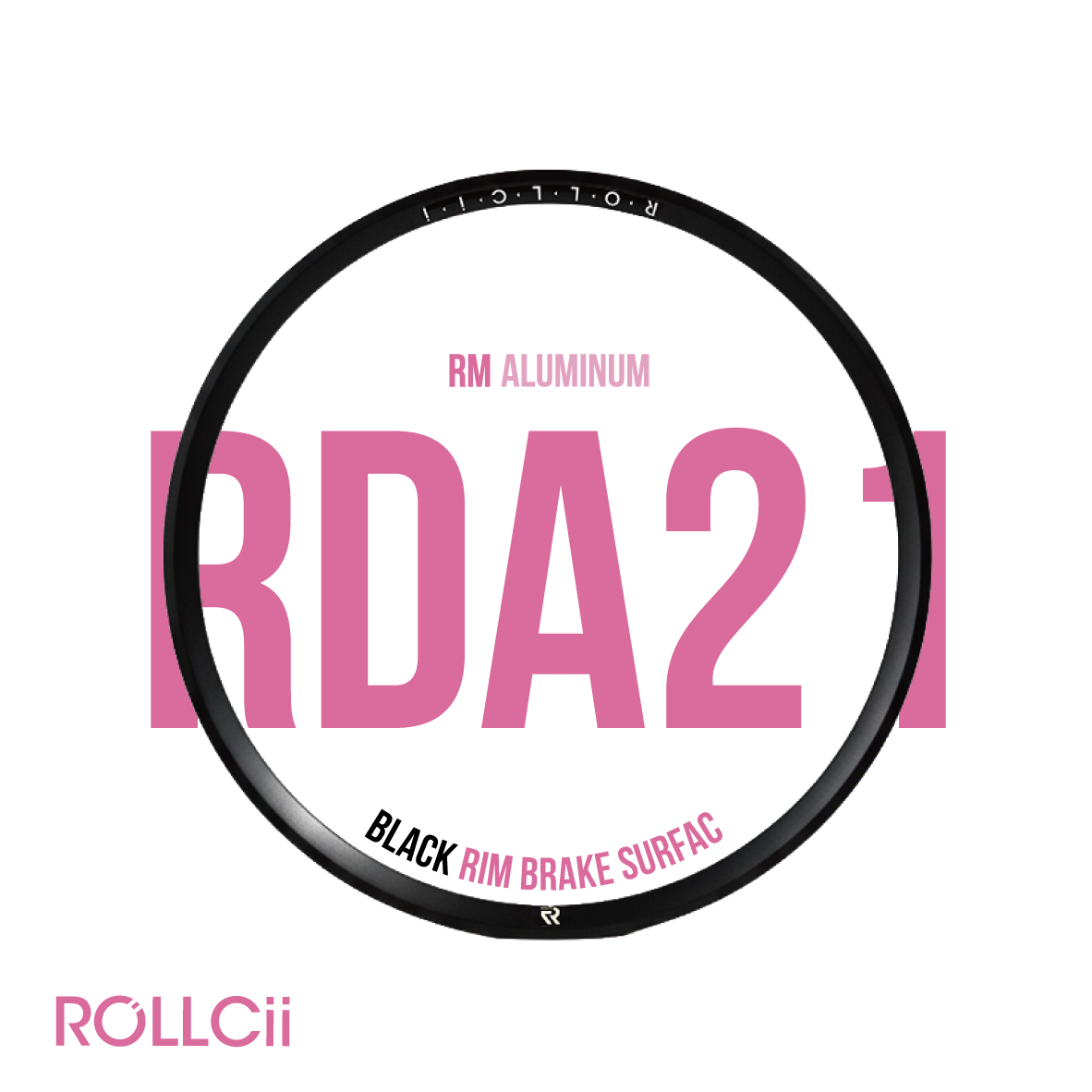 rollcii rda21rm aluminum rim black rim brake surface.png