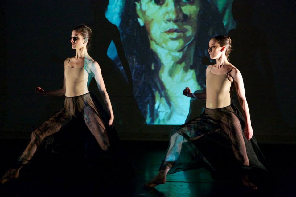 She (2013) Photo credit: Joseph Henry Ritter Choreography by Sarah Esser Danced by Rebecca Bass & Rebecca Walden of the Columbia Ballet Collaborative Music: Bjork, Me'shell Ndgeocello, Dmitri Shostakovich Images by Pablo Picasso, John Singer Sargent Discovering female sexuality & complexity through timeless paintings of strong women.