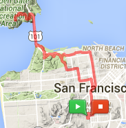 Training Ride 3, April 24: 22 miles. Hadn’t been on the bike in two months, because moving and vacation, so in two hours I went from my new home up to Hawk Hill and back. Stopped a few times, because gorgeous.