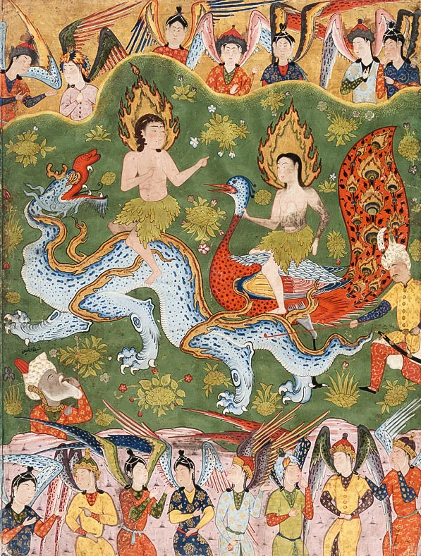 Adam and Eve, as depicted in 16th century Safavid Iran