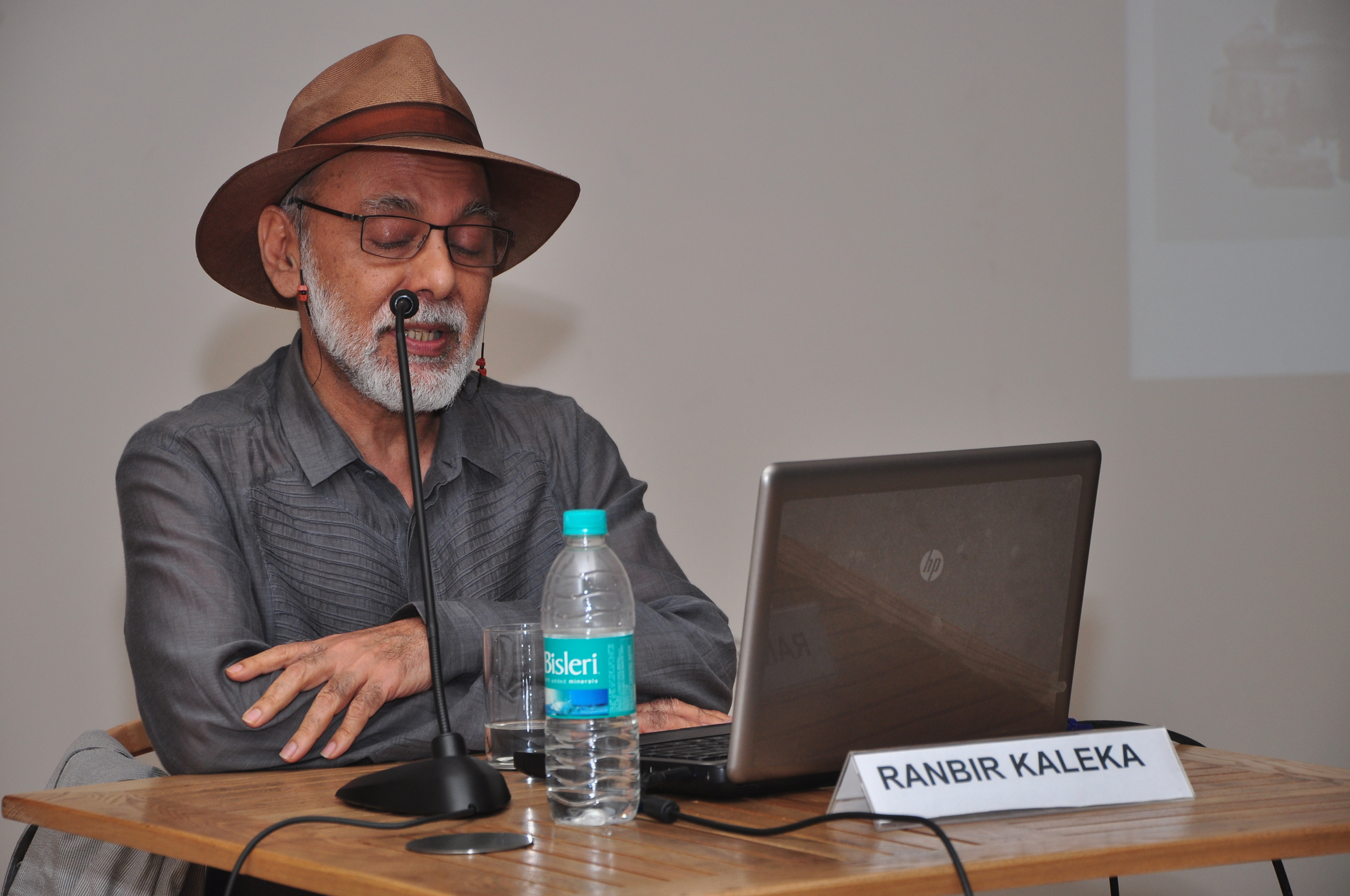 Ranbir Kaleka talking about his work, (Image courtesy- KNMA, New Delhi)JPG.JPG