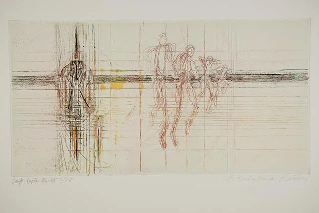 Krishna Reddy, ‘Seated Figure and Runners’, 1997. Image courtesy the artist and Experimenter.