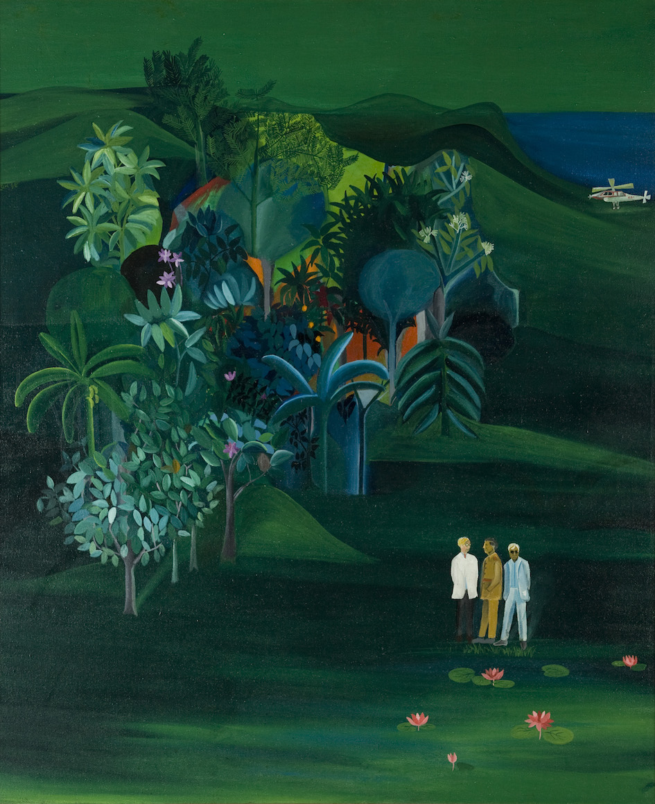  Buphen Khakhar, ‘American Survey Officer’, 1969, oil paint on canvas, 106 x 89 cm. Image courtesy Collection of Kiran Nadar Museum of Art. 