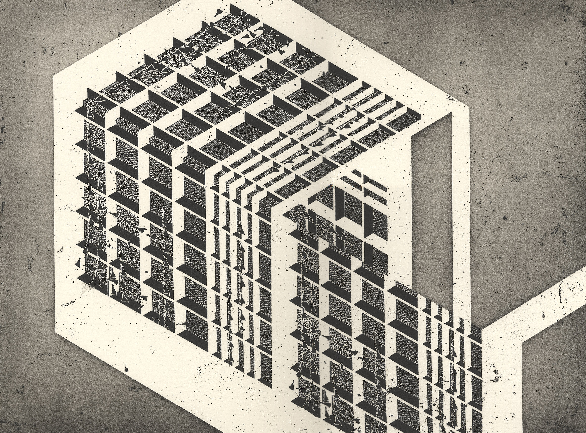  Seher Shah, ‘Unit Objects (house)’, 2014, portfolio of 7 etchings and aquatint on paper, 58.4 x 66 cm, edition 15/20. Image courtesy the artist and Nature Morte. 