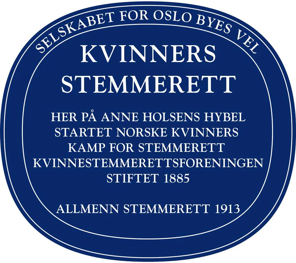Ett tidligere blått skilt som taler kvinners sak.