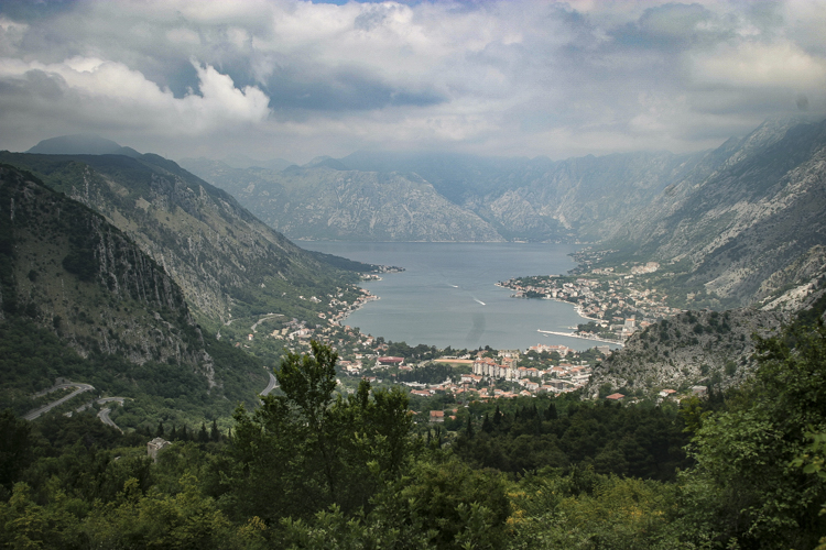 The view down to the Bay of Kotor