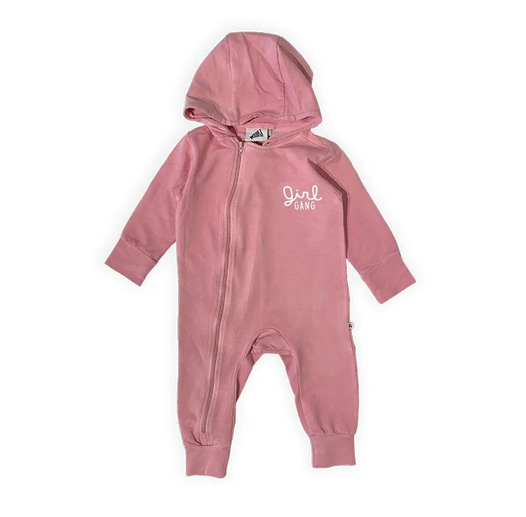 Hooded Playsuit Girl Gang Pink white print.jpg