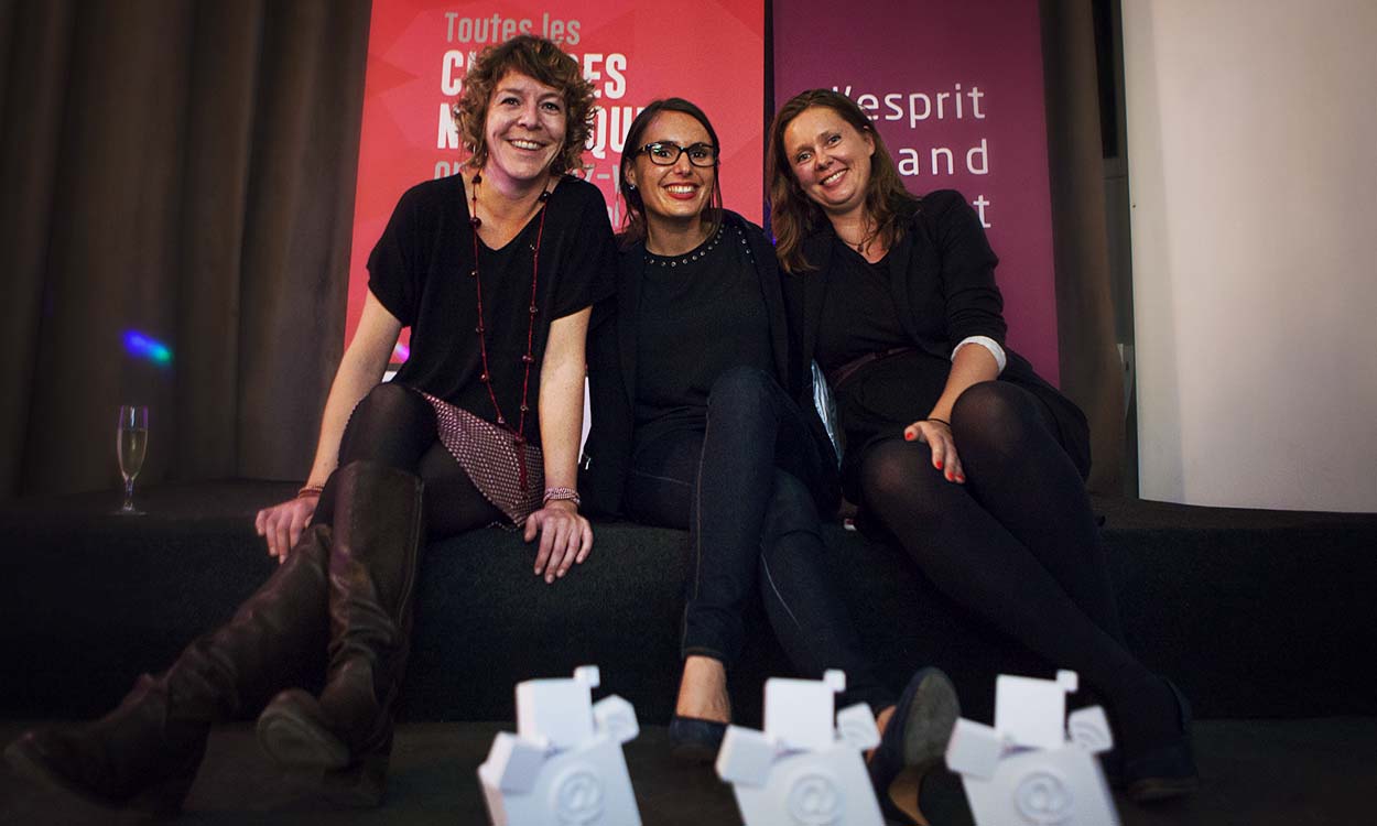 Les 3 finalistes du Prix Femmes du Digital Ouest 2015 : Mélanie Péron, l'Effet Papillon - Anaïs Vivion, BeApp, Emilie Gieler, Akeneo