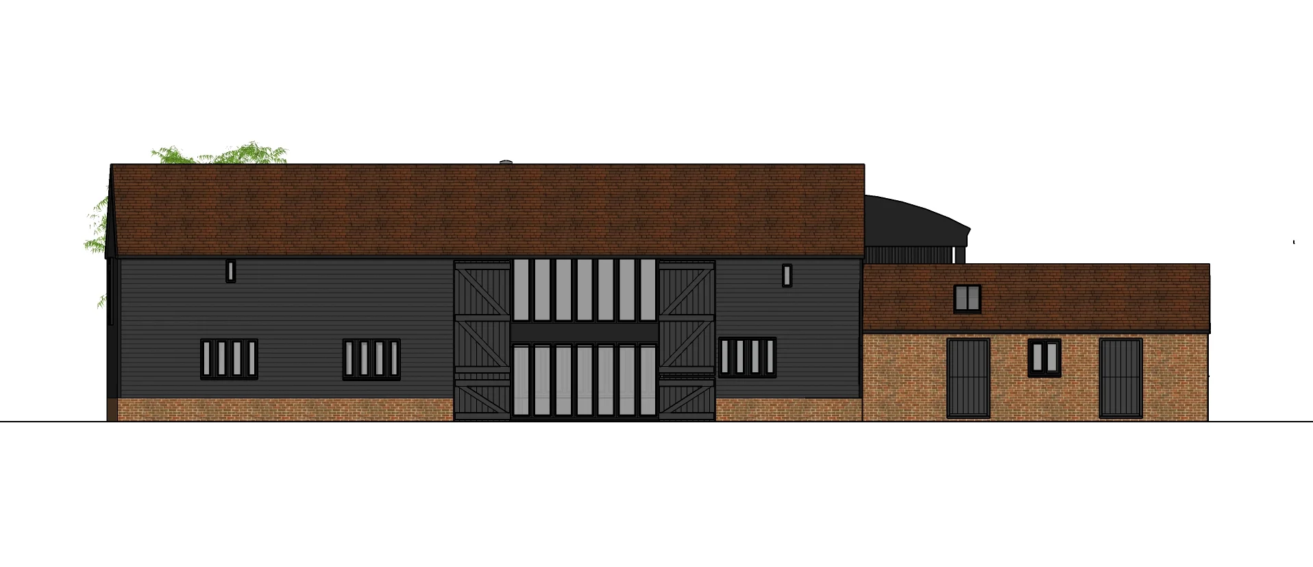 Side view of Swavesey residential barn conversion by Harvey Norman Architects