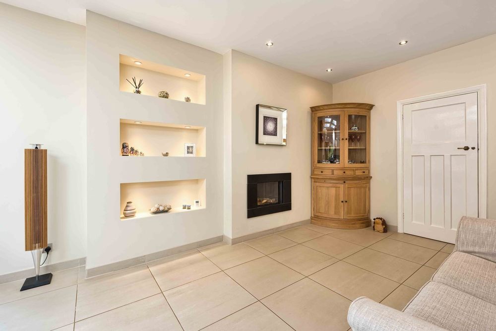 The centre piece, fireplace and cabinet a house extension by Harvey Norman Architects St Albans