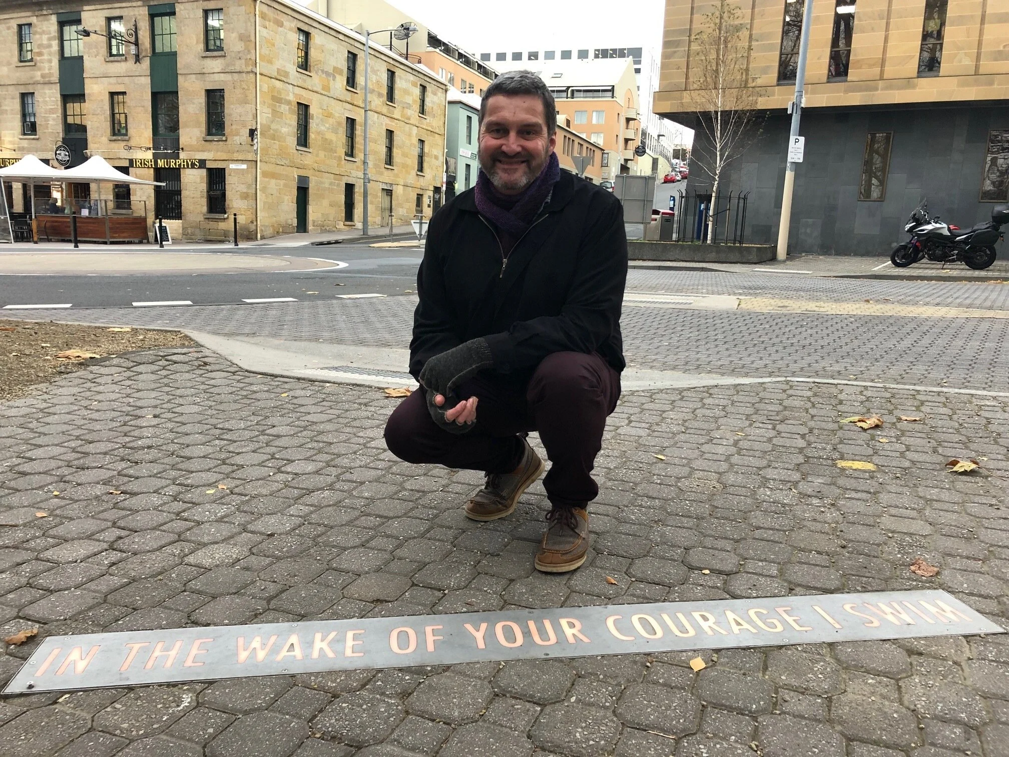 Gay rights activist Rodney Croome at the site of the Salamanca Market arrests in Hobart, Tasmania. (Photo: Jane Lee) 