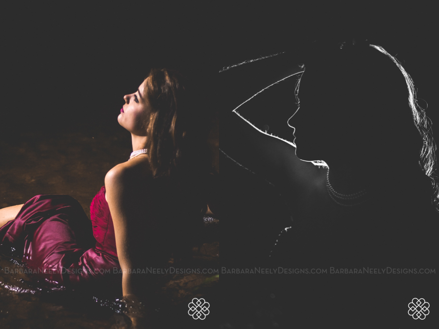 Trash the dress senior session at dusk