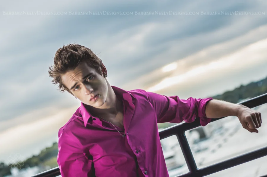 Senior guy sunset portrait