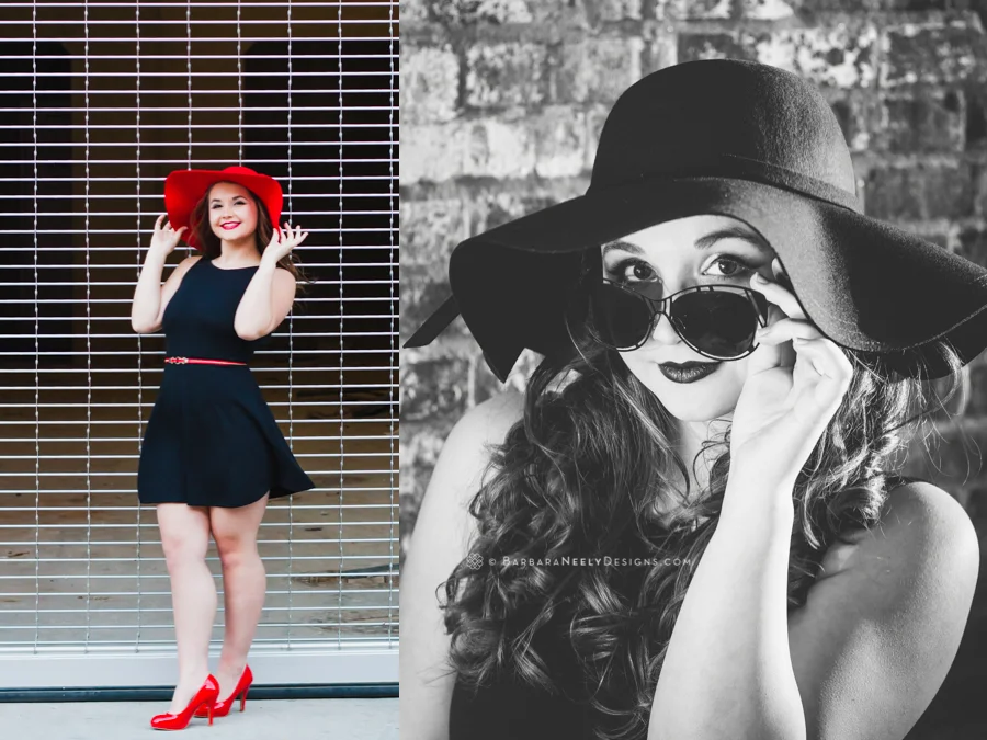 Cute urban senior girl photo session