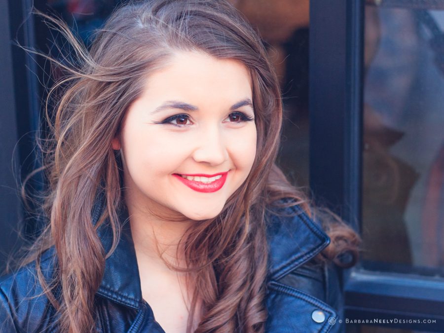 Beautiful senior girl close up