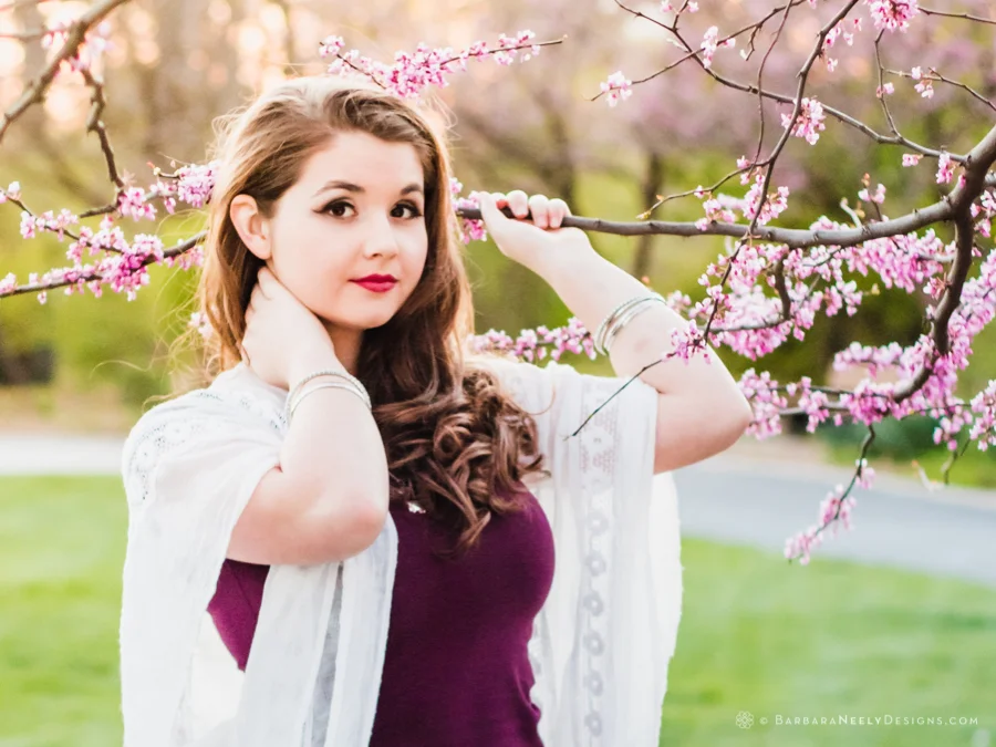 Beautiful senior girl portrait in spring
