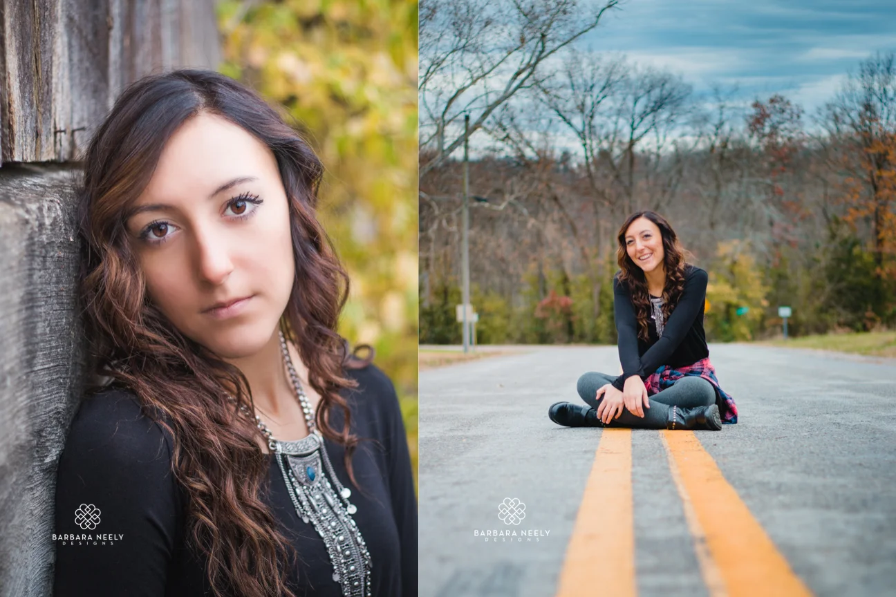 Gorgeous Fall Senior Pictures on a backroad in Southwest Missouri