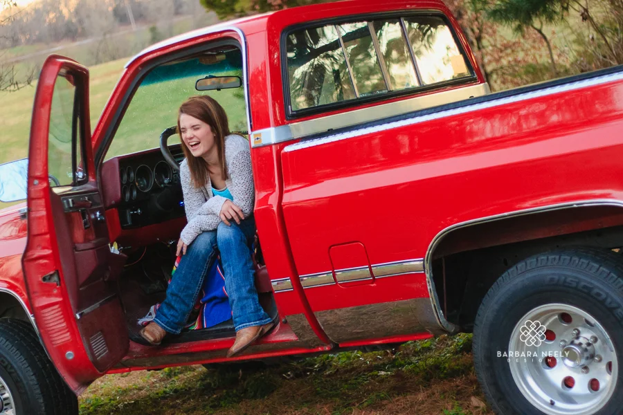 Cute Country Girl in a Truck Senior Pictures in Southwest Missouri