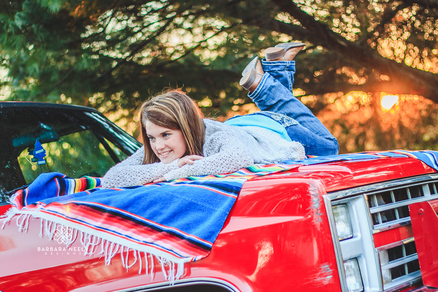 Cute Country Girl in a Truck Senior Pictures in Southwest Missouri