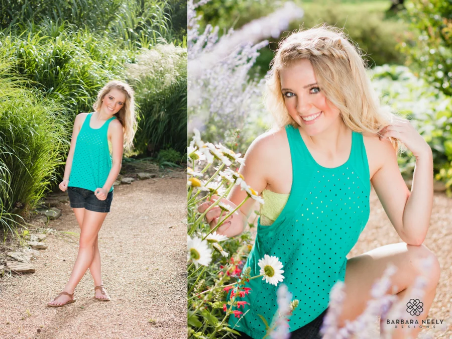 Fun senior session at the botanical garden