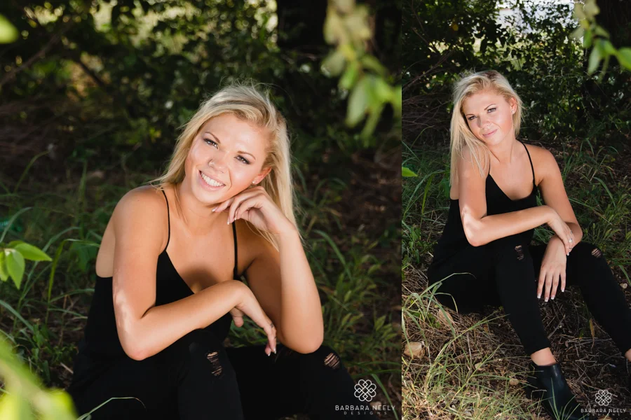 gorgeous senior girl photo session in urban greenspace