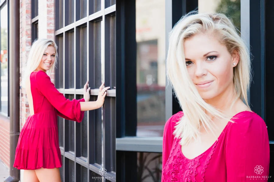 pretty senior girl photo session in urban setting