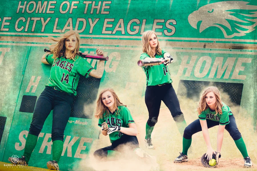 Senior girl softball montage by Barbara Neely Designs