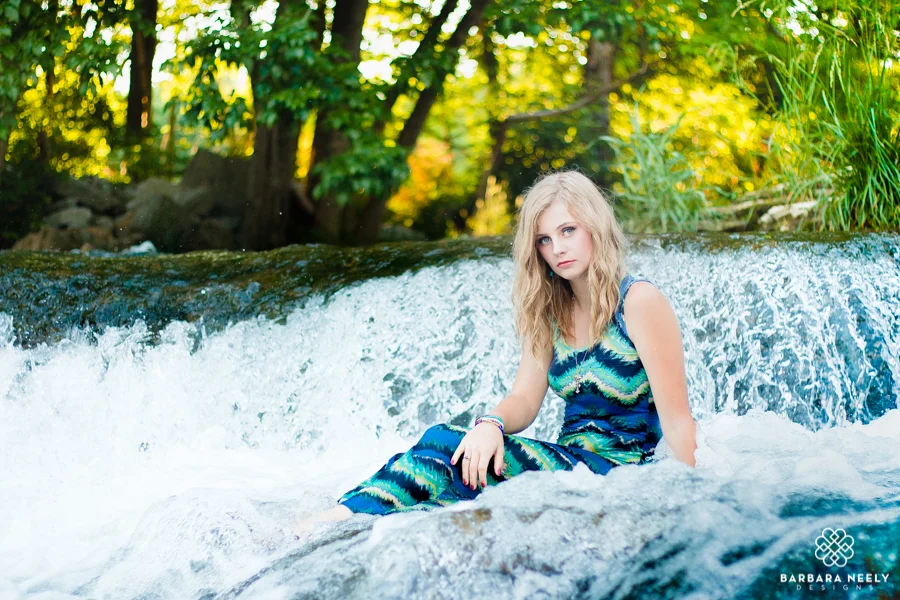 Kristen Plays in a Waterfall for her Senior Pictures | Southwest Missouri