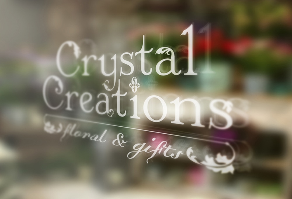 Crystal Creations Flower Shop Logo