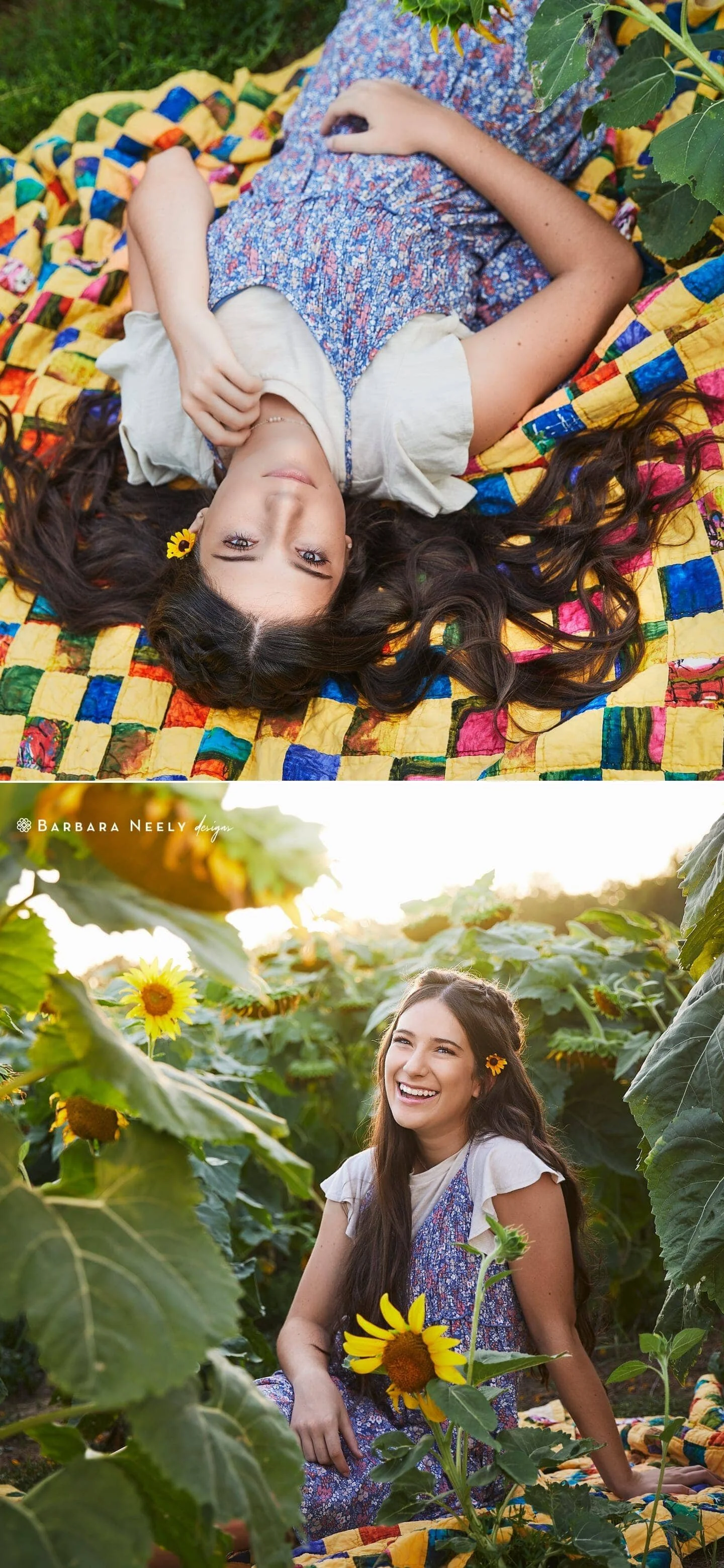 heirloom quilt in sunflower field in southwest missouri.jpg