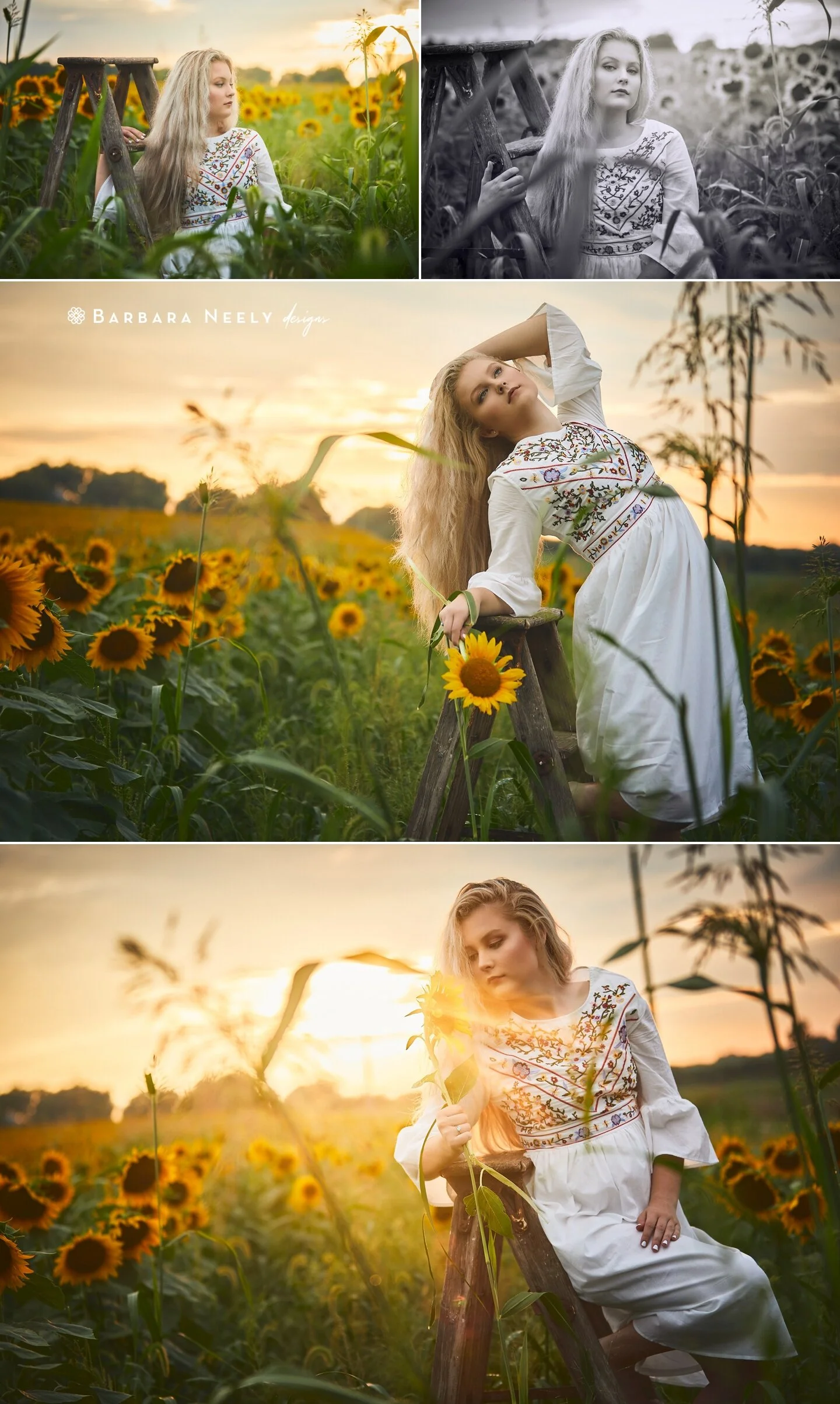 ethereal senior photos in the sunflower field.jpg