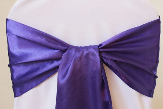 Purple Satin Chair Sash